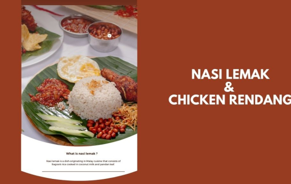 Nasi Lemak with Chicken Rendang